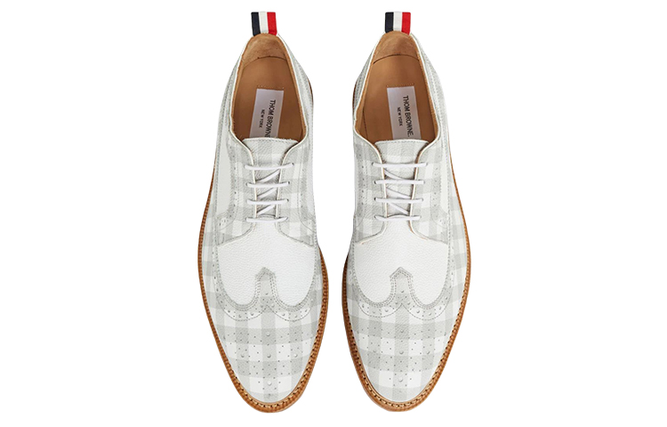 Lookbook Thom Browne 灰白格纹布洛克鞋 MFD202A06257025