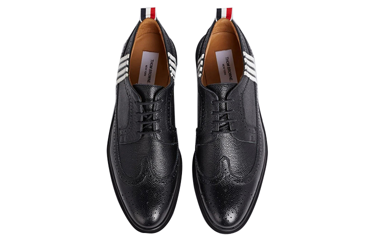 Shop トムブラウン ペブルグレイン ブラック ブローグ MFD006A00198001