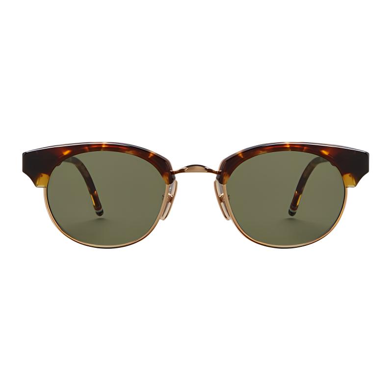 Lookbook Thom Browne Browline Titanium Sunglasses for Men in Tortoiseshell. UES702AG0003