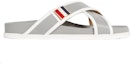 Order Thom Browne Calfskin Striped Buckle Cross Sandals 'Dark Grey' MFL079A05584025