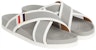 Thom Browne Calfskin Striped Buckle Cross Sandals 'Dark Grey' MFL079A05584025