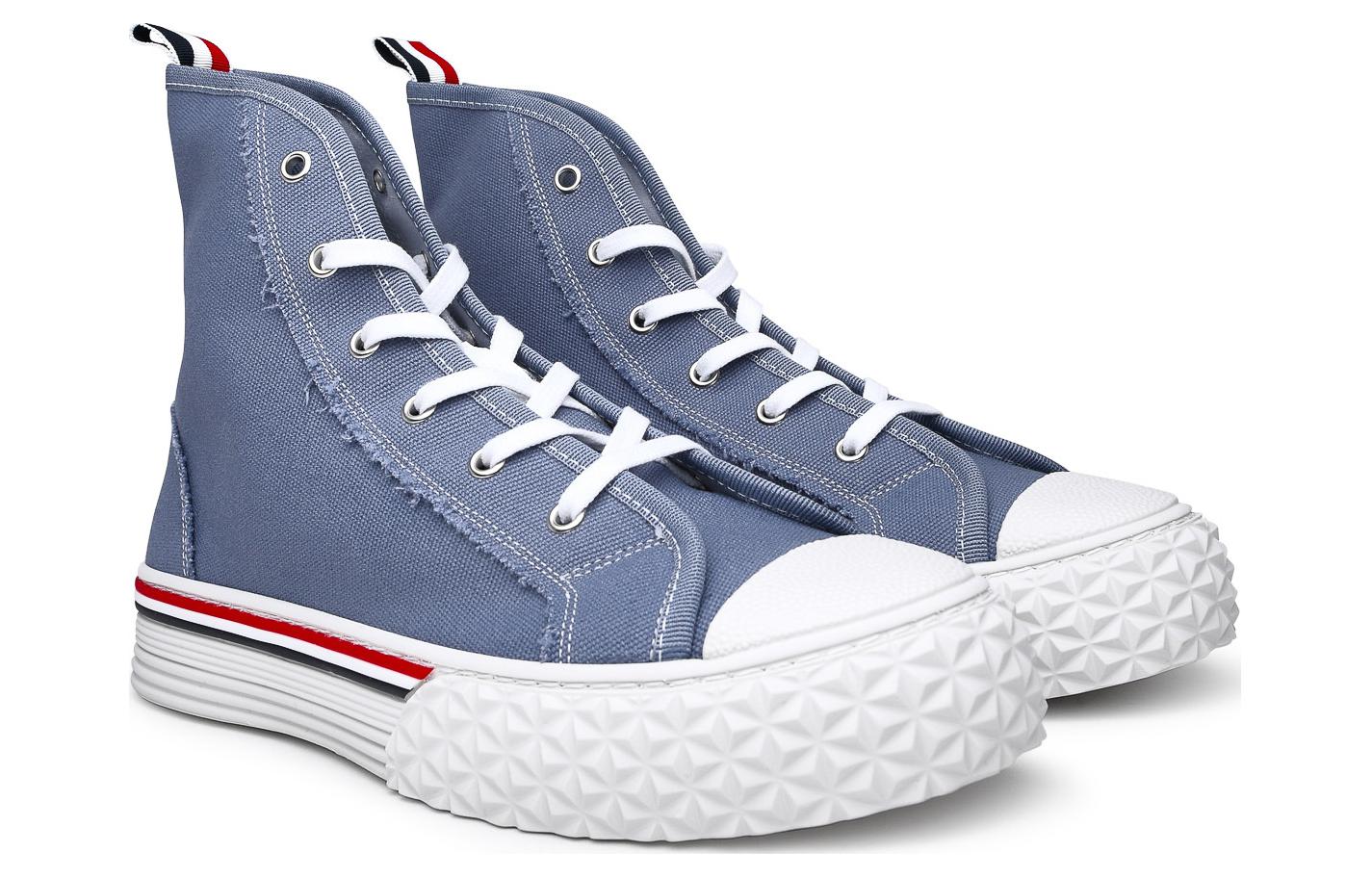 Shop 톰브라운 블루 캔버스 하이탑 스니커즈 MFD243BF0102440