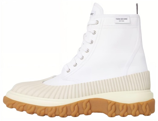 Thom Browne Canvas Lace-Up Boots 'White' MFB189A01588100 Buy Thom Browne Canvas Lace-Up Boots 'White' MFB189A01588100