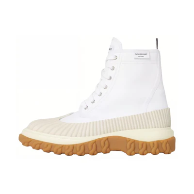 Thom Browne Canvas Lace-Up Boots 'White'