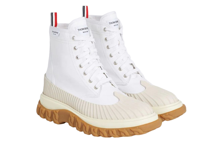 Order 汤布朗白色帆布系带靴 MFB189A01588100