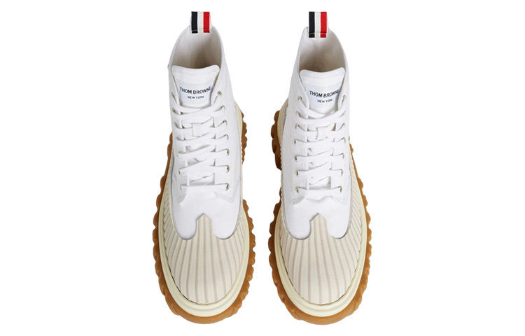 Lookbook 汤布朗白色帆布系带靴 MFB189A01588100