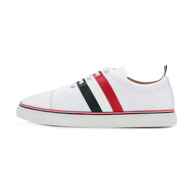 Thom Browne Canvas Leather Low-Top 'White Red'