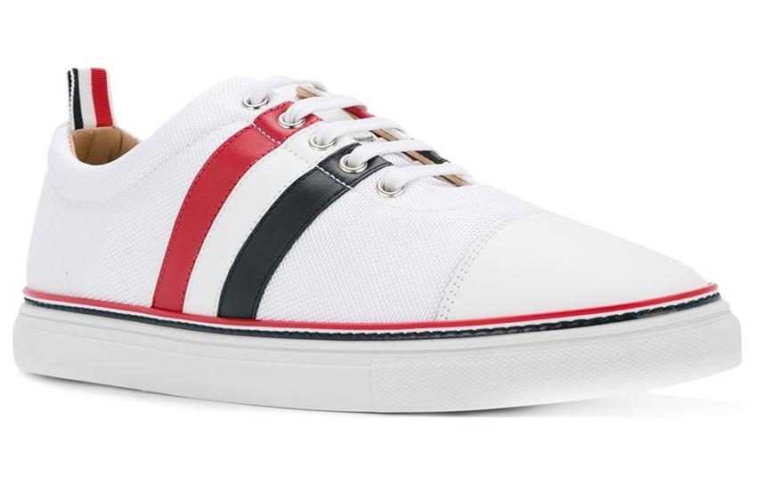 Thom Browne Canvas Leather Low-Top 'White Red' 圖 2