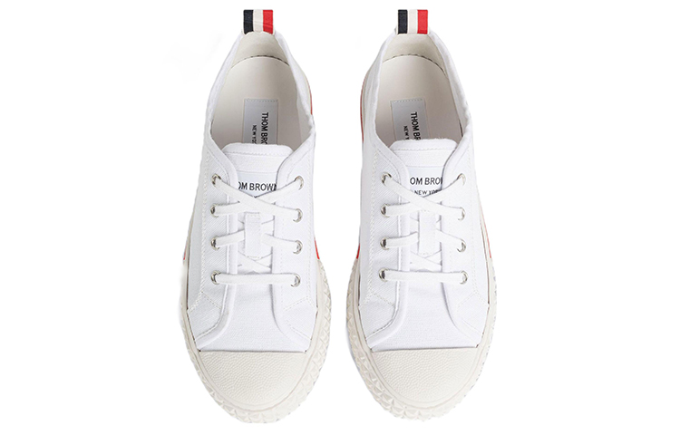 Lookbook THOM BROWNE 棉布 低幫繫帶 時尚板鞋 白色