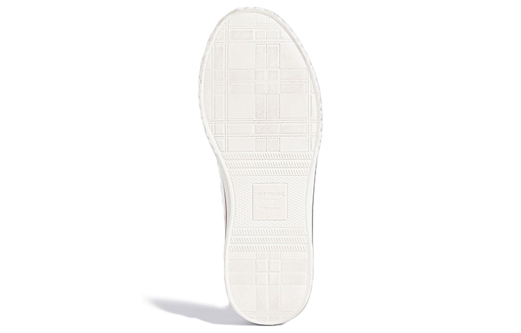 Shop THOM BROWNE 棉布 低幫繫帶 時尚板鞋 白色