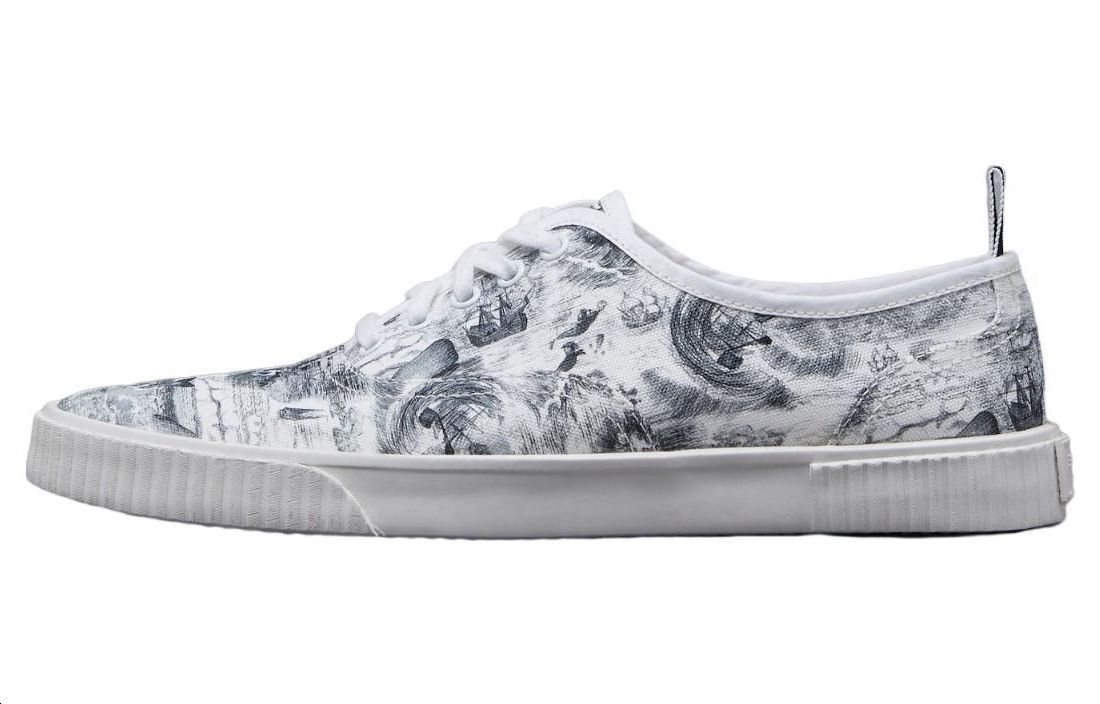 Thom Browne Canvas Low Top 'Grey White Print'