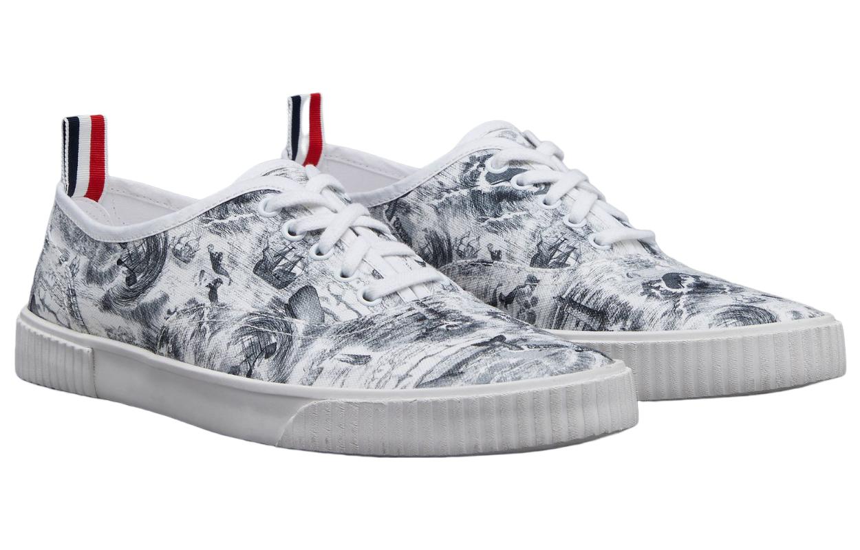 Thom Browne Canvas Low Top 'Grey White Print' 圖 3