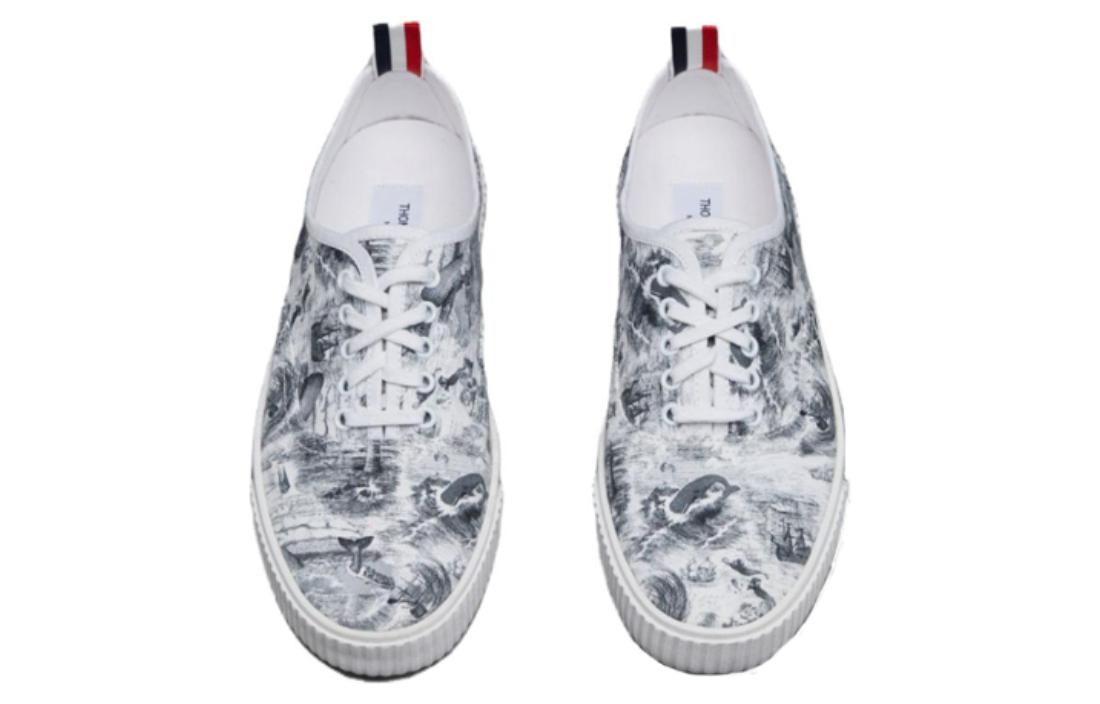 Thom Browne Canvas Low Top 'Grey White Print' 圖 4