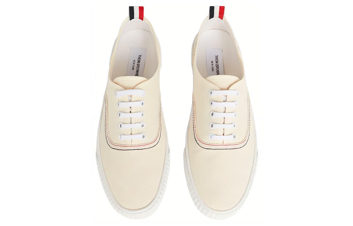 Shop Thom Browne 白色帆布运动鞋 MFD201A06558255