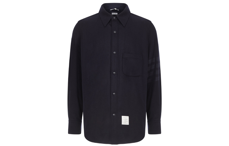 Thom Browne Cashmere Blend Shirt Jacket Navy Blue MJO055A-06393-415