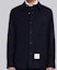 Sizing Chaqueta Camisa Thom Browne Mezcla de Cachemira Azul Marino MJO055A-06393-415