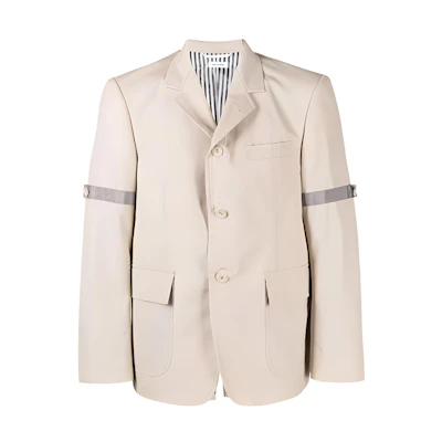 Thom Browne Casual Single-Breasted Light Brown Jacket with Collar MJU558O-04502-250