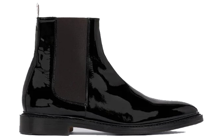 Order トムブラウン ブラックパテント チェルシーブーツ MFB187E00216001