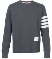 Thom Browne Classic 4-Bar Crewneck Sweatshirt Gray Spring/Fall MJT021H-00535-025 Thom Browne Classic 4-Bar Crewneck Sweatshirt Gray Spring/Fall MJT021H-00535-025
