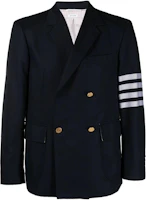 Thom Browne Classic 4-Bar Double-Breasted Jacket Black MJU566A-07890-415 Thom Browne Classic 4-Bar Double-Breasted Jacket Black MJU566A-07890-415