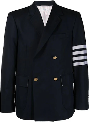 Thom Browne 经典4条杠双排扣夹克 黑色 MJU566A-07890-415 Buy Thom Browne 经典4条杠双排扣夹克 黑色 MJU566A-07890-415