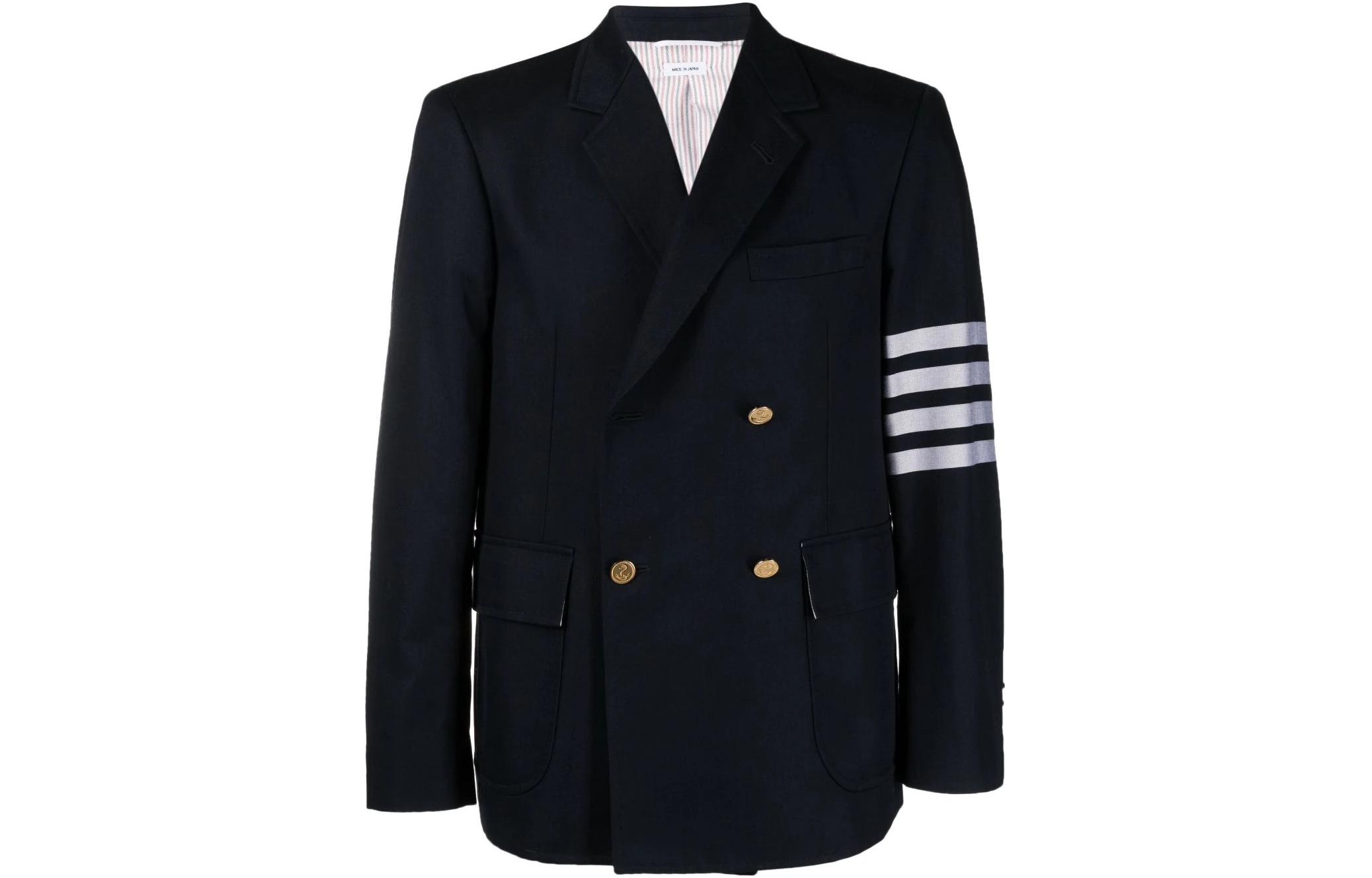 Order Thom Browne 经典4条杠双排扣夹克 黑色 MJU566A-07890-415