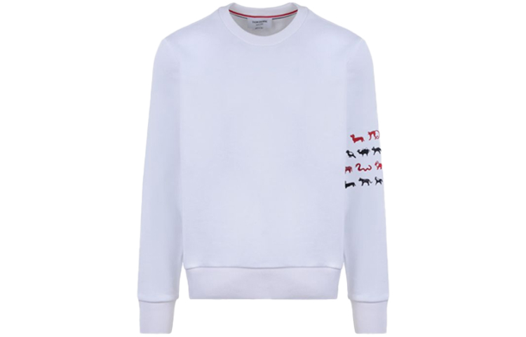 Thom Browne Classic 4-Bar Embroidered Sweatshirt White MJT258E-03377-100