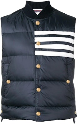 THOM BROWNE Classic 4-Bar Matte Down Vest Blue MVD017X-05411-415 Buy THOM BROWNE Classic 4-Bar Matte Down Vest Blue MVD017X-05411-415