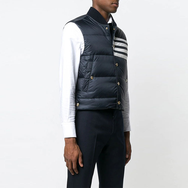 Purchase THOM BROWNE Classic 4-Bar Matte Down Vest  Blue MVD017X-05411-415