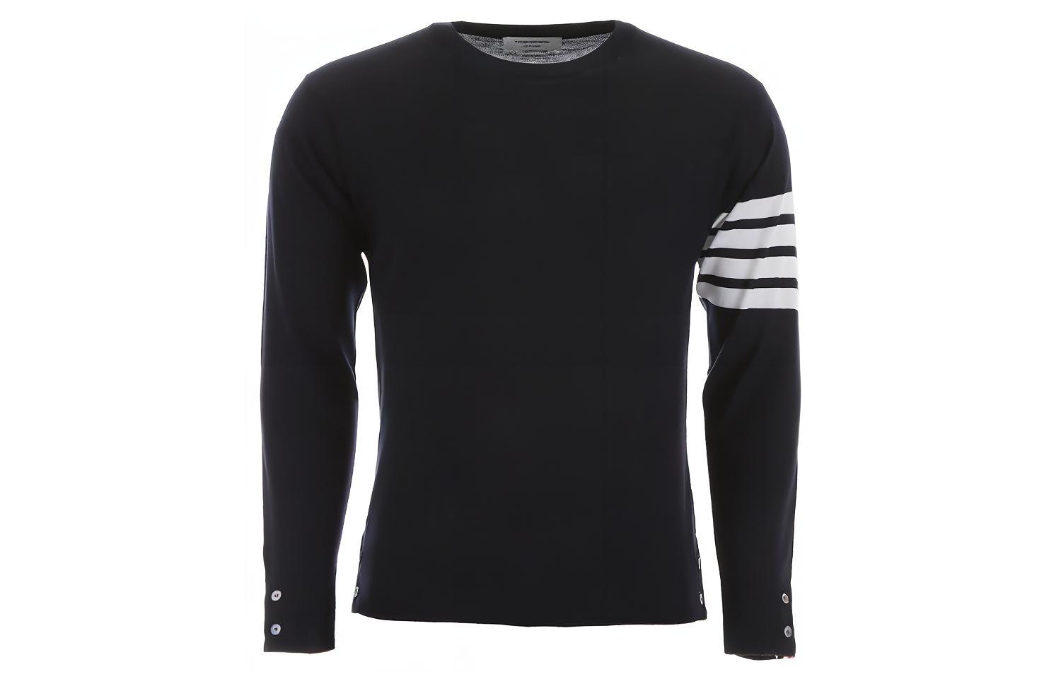 Order Thom Browne 經典4條紋海軍藍毛衣 MKA002A-00014-415