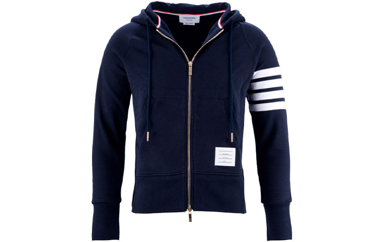 Order Sudadera Thom Browne Clásica 4-Stripe Cordonera Azul Marino Primavera Otoño. MJT022L-00535-461