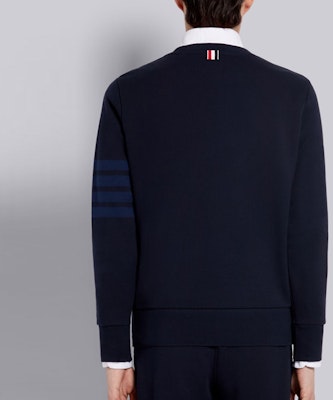 トムブラウン クラシック 4ストライプ ニット プルオーバー ネイビーブルーセーター MJT248A-06910-415 Details for トムブラウン クラシック 4ストライプ ニット プルオーバー ネイビーブルーセーター MJT248A-06910-415