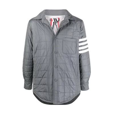 Thom Browne Classic 4-Stripe Padded Shirt Jacket Gray Fall/Winter Edition MJD089X07259035