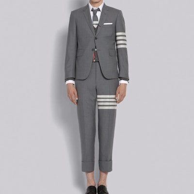 Thom Browne Classic 4-Striped Grey Suit Trousers Spring Edition MTC001A-06146-035 Shop Thom Browne Classic 4-Striped Grey Suit Trousers Spring Edition MTC001A-06146-035
