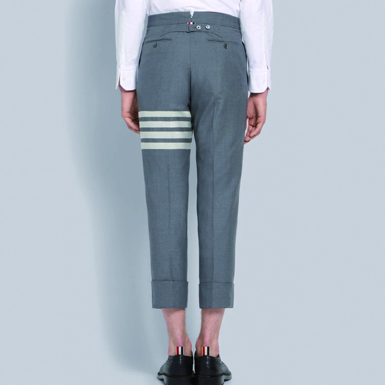 Sizing Thom Browne Classic 4-Striped Grey Suit Trousers Spring Edition MTC001A-06146-035
