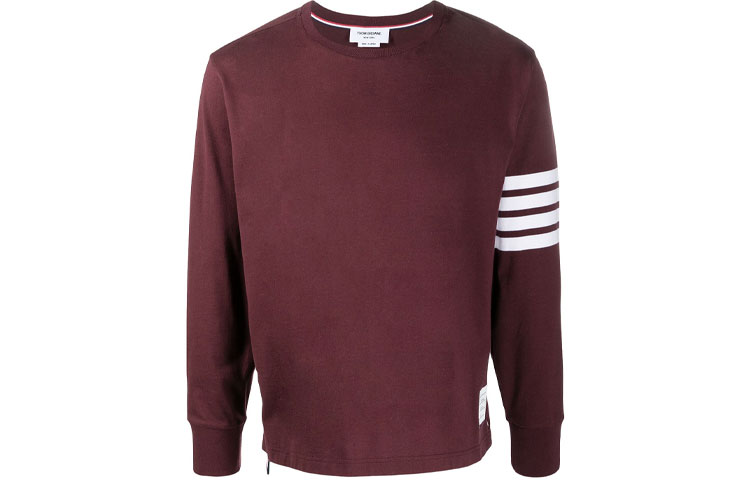 Thom Browne Classic Four-Bar Crewneck Sweatshirt Red Mens MJS117A-06221-601