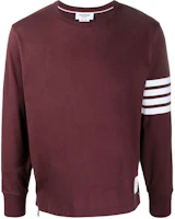 Thom Browne Classic Four-Bar Crewneck Sweatshirt Red Mens MJS117A-06221-601 Thom Browne Classic Four-Bar Crewneck Sweatshirt Red Mens MJS117A-06221-601