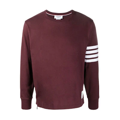Thom Browne Classic Four-Bar Crewneck Sweatshirt Red Mens MJS117A-06221-601