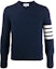 Buy THOM BROWNE Classic Four-Stripe Wool Crewneck Sweater Blue MKA317A-01085-415