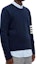 Sizing THOM BROWNE Classic Four-Stripe Wool Crewneck Sweater Blue MKA317A-01085-415