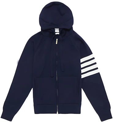 Thom Browne Classic Four-Stripe Zip Sweatshirt Blue MKT002A-00011-415 Buy Thom Browne Classic Four-Stripe Zip Sweatshirt Blue MKT002A-00011-415