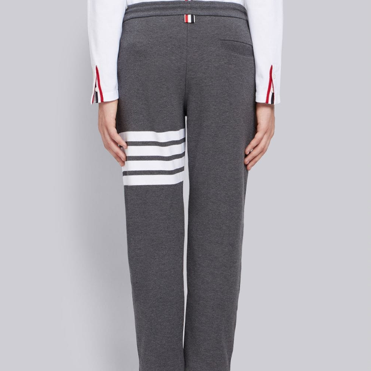 Shop Thom Browne Classic Grey 4-Bar Knitted Track Pants Men’s Spring Fall MJQ008H00535-025