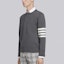 Shop Thom Browne 經典灰四色條紋圓領針織衫 MKA202A-00219-035
