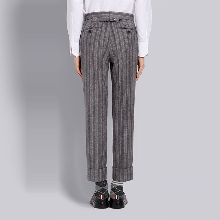 Details for Thom Browne Celana Wol Abu-Abu Garis Klasik Pria Abu-Abu MTC001A-06306-035