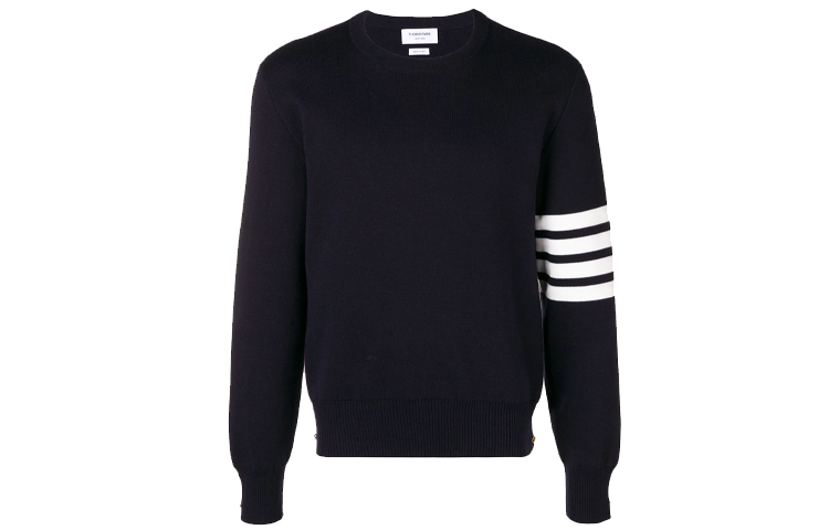 Thom Browne Classic Ivy Boy 4-Bar Navy Blue Knit Pullover Sweater MKA202A-00219-415