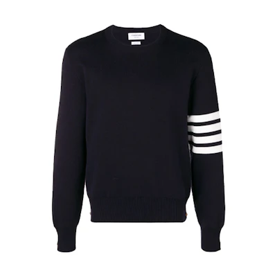 Thom Browne Classic Ivy Boy 4-Bar Navy Blue Knit Pullover Sweater MKA202A-00219-415