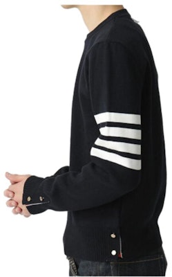 Thom Browne Classic Ivy Boy 4-Bar Navy Blue Baju Sejuk Rajut Pullover. MKA202A-00219-415 Details for Thom Browne Classic Ivy Boy 4-Bar Navy Blue Baju Sejuk Rajut Pullover. MKA202A-00219-415