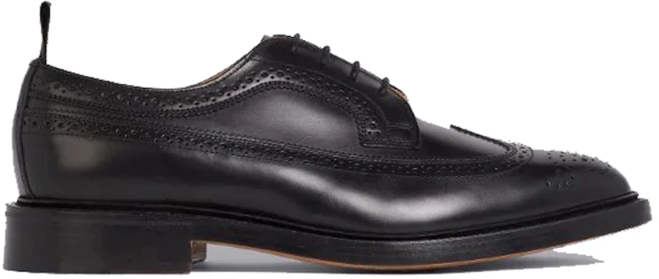 Thom Browne Lelaki Classic Longwing Brogue 'Hitam Berkilau' MFD002A06764001 Order Thom Browne Lelaki Classic Longwing Brogue 'Hitam Berkilau' MFD002A06764001