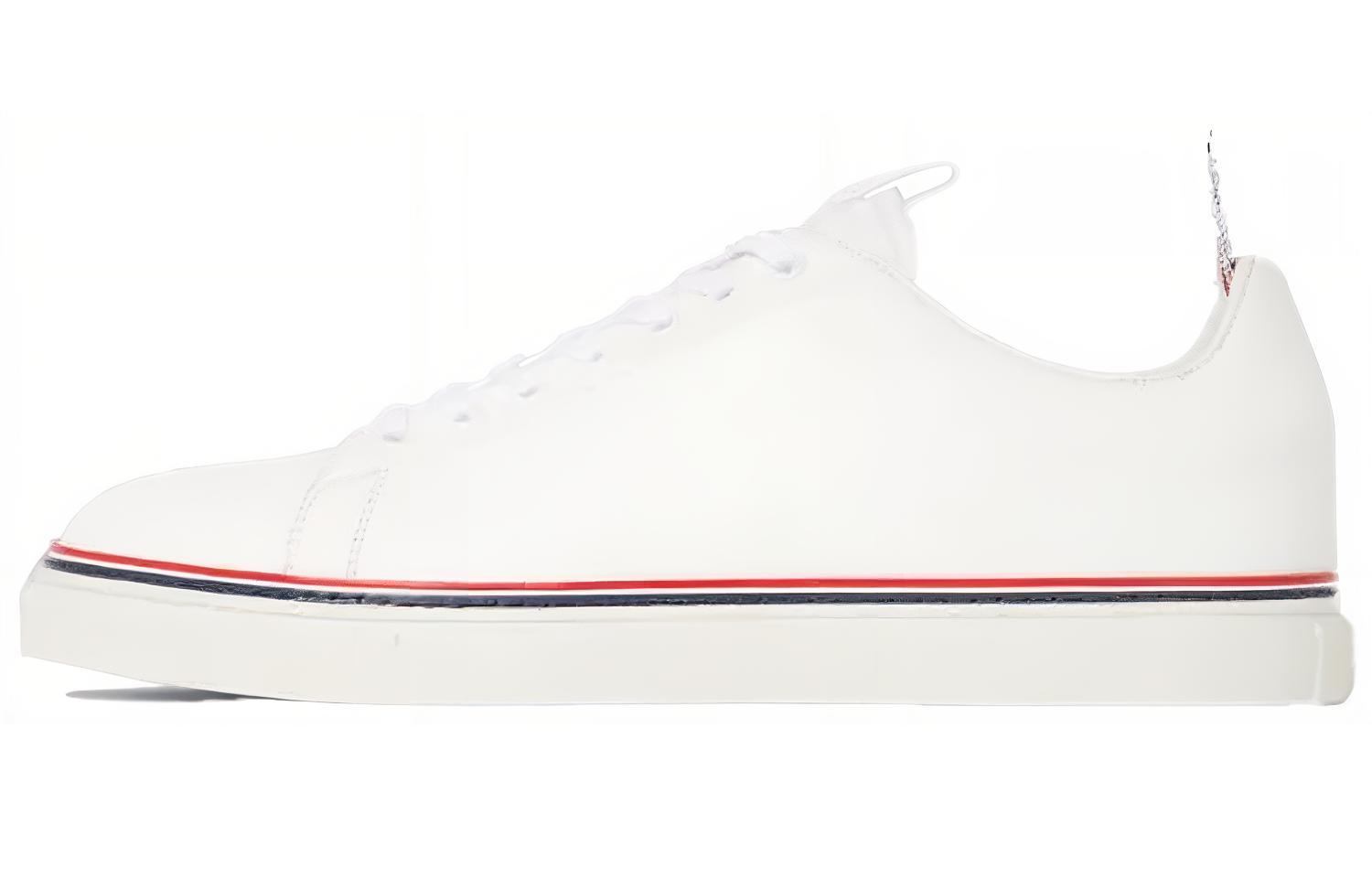 Buy THOM BROWNE 牛皮 经典低筒 时尚板鞋 男款 白色