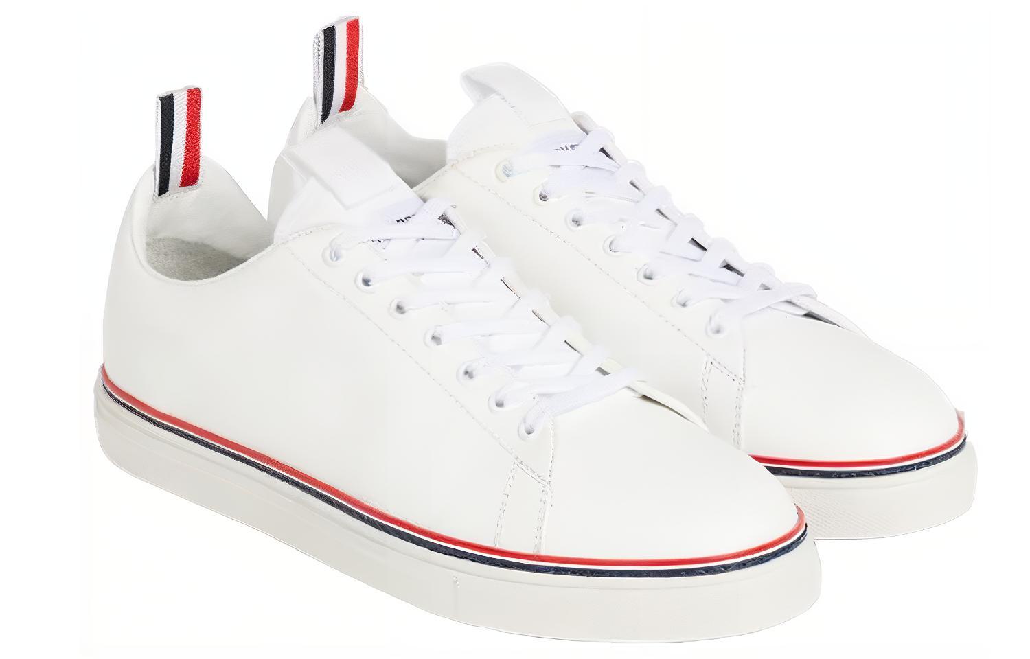 Order THOM BROWNE 牛皮 经典低筒 时尚板鞋 男款 白色